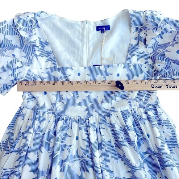 MAISON ME New with Tags Women's Meredith Dress Blue Striped Floral - Picture 7 of 8